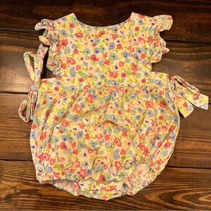 Stitchy Fish Girl Floral Outfit with bows on the side 12 months